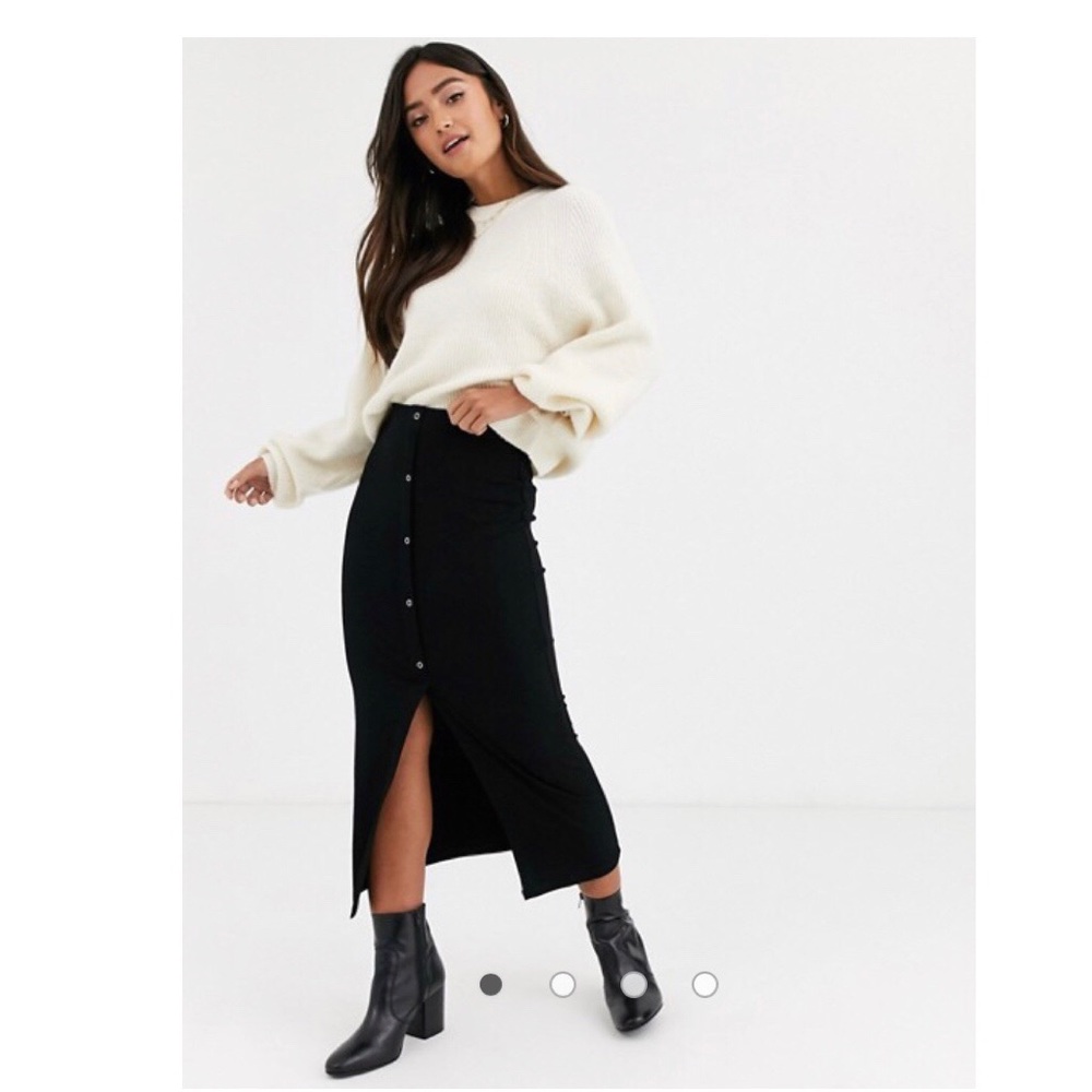 ASOS Snap Front Midi Skirt size XS